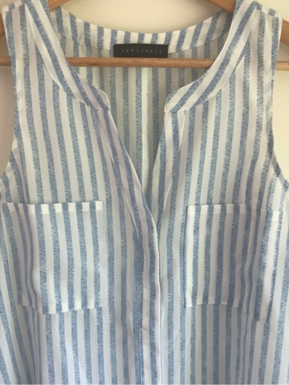 Sanctuary Blue White Striped Sleeveless Blouse Small Beach Summer Top - Picture 7 of 12